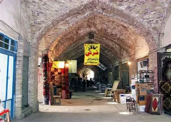عکس زیرخاکی از بازار نیشابور در زمان مظفرالدین شاه قاجار