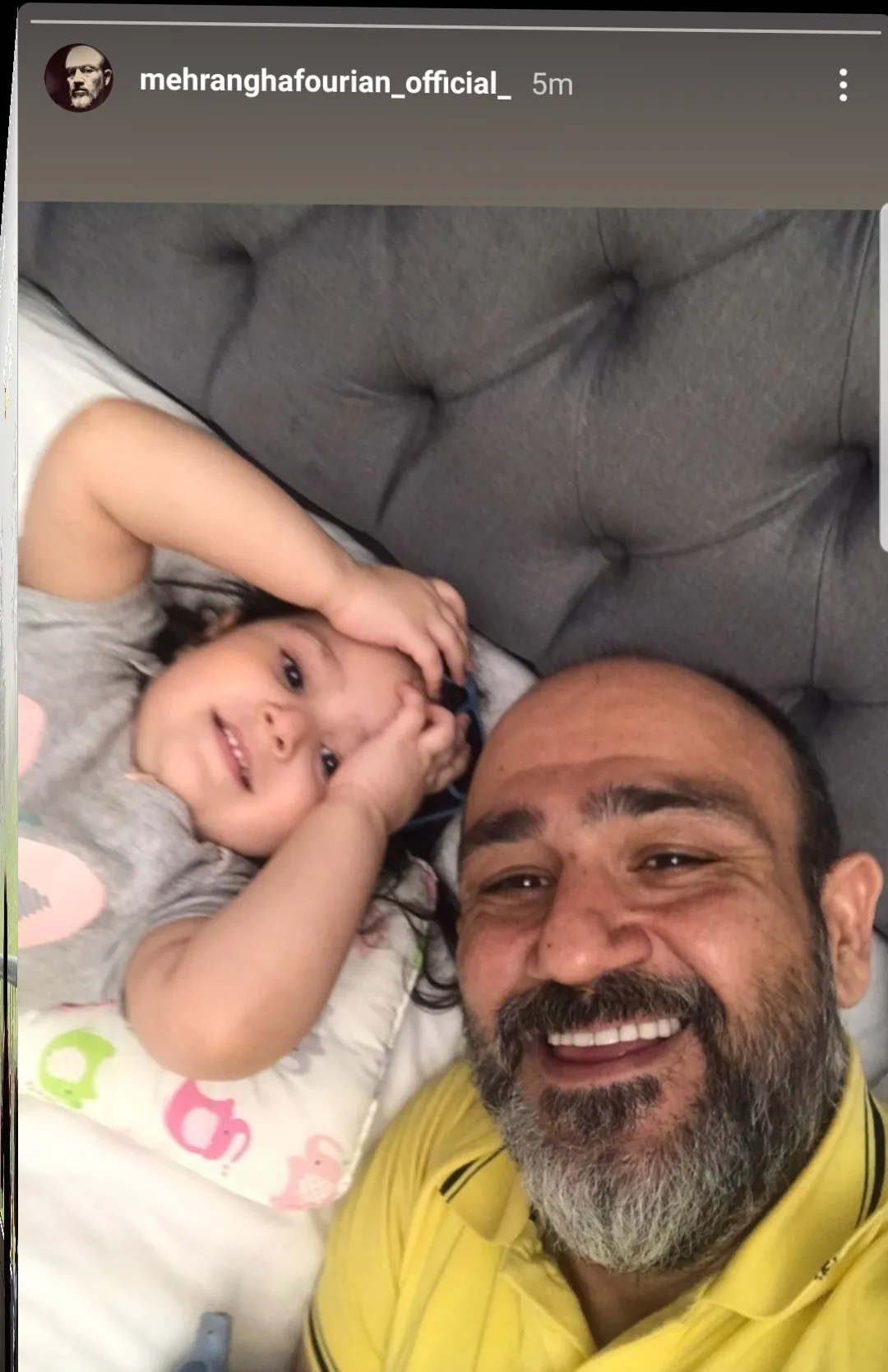 سلفی بامزه مهران غفوریان با دخترش+ عکس