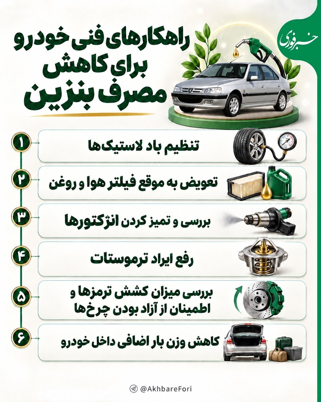 کاهش مصرف بنزین