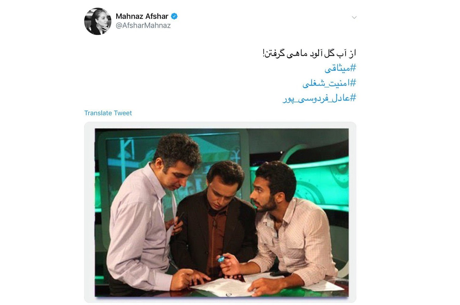 توئیت مهناز افشار درباره محمدحسین میثاقی