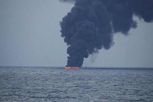 انفجار تانکر در دریای خزر