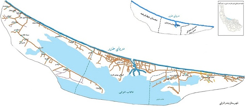 نقشه منطقه آزاد انزلی